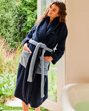 KIP & CO Cosy Robe - Deep Blue Sleepwear - Zabecca Living