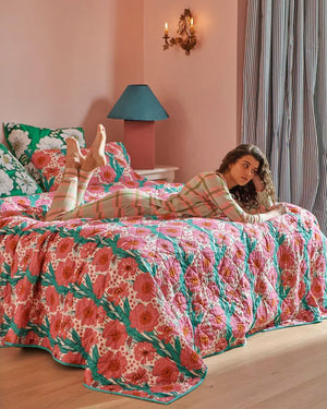 KIP & CO Organic Cotton Long Sleeve Pyjama Top & Slouch Pant Set - Pistachio Tartan Sleepwear - Zabecca Living