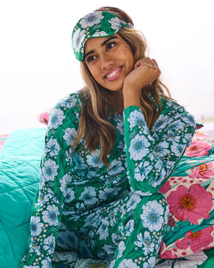 KIP & CO Organic Cotton Long Sleeve Pyjama Top & Slouch Pant Set - Tumbling Flowers Sleepwear - Zabecca Living