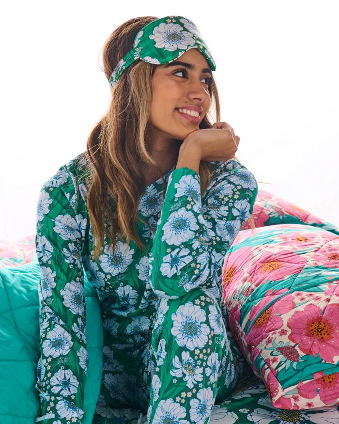 KIP & CO Organic Cotton Long Sleeve Pyjama Top & Slouch Pant Set - Tumbling Flowers Sleepwear - Zabecca Living