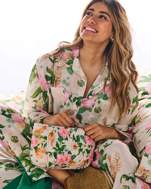 KIP & CO Organic Cotton Long Sleeve Shirt & Pant Pyjama Set - Sunday Stroll Sleepwear - Zabecca Living