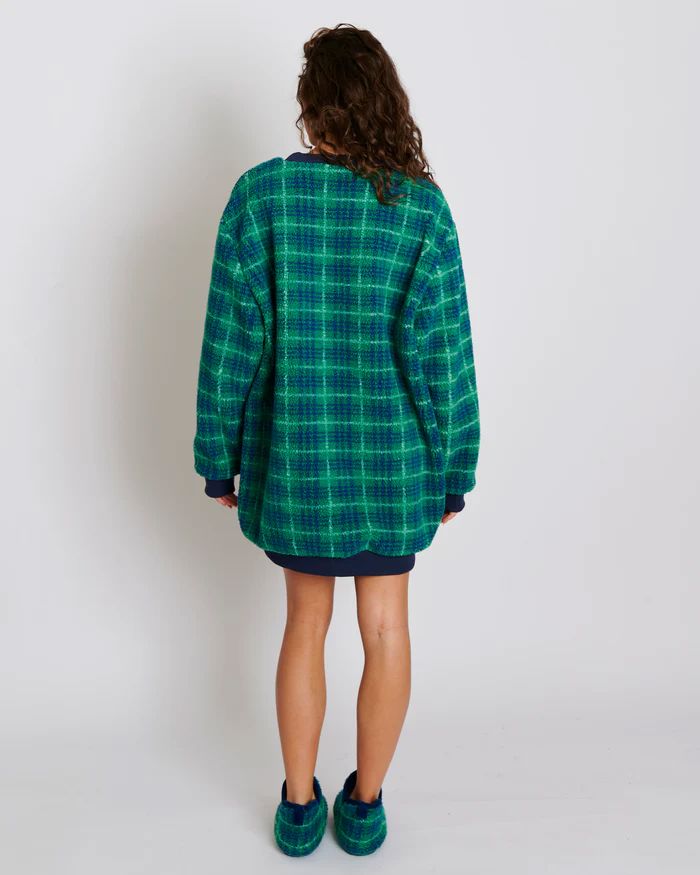 KIP & CO Sherpa Adult Oversized Bedtime Sweater - Wilderness Tartan Sleepwear - Zabecca Living
