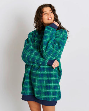 KIP & CO Sherpa Adult Oversized Bedtime Sweater - Wilderness Tartan Sleepwear - Zabecca Living