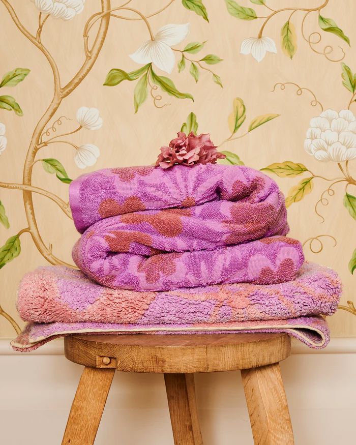 KIP & CO Terry Bath Towel - Peach Fleur towel - Zabecca Living