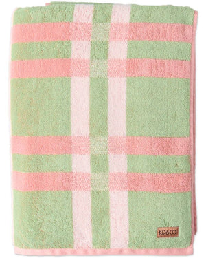 KIP & CO Terry Bath Towel - Pistachio Tartan towel - Zabecca Living