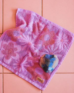 KIP & CO Terry Face Washer - Peach Fleur Hand Towel - Zabecca Living