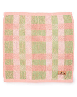 KIP & CO Terry Face Washer - Pistachio Tartan Hand Towel - Zabecca Living