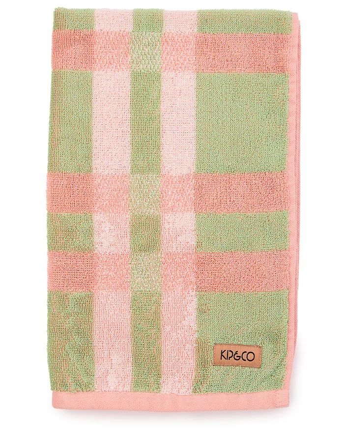 KIP & CO Terry Hand Towel - Pistachio Tartan Hand Towel - Zabecca Living