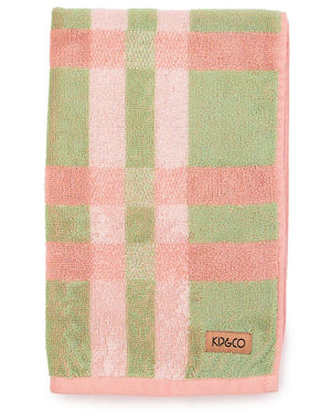 KIP & CO Terry Hand Towel - Pistachio Tartan Hand Towel - Zabecca Living
