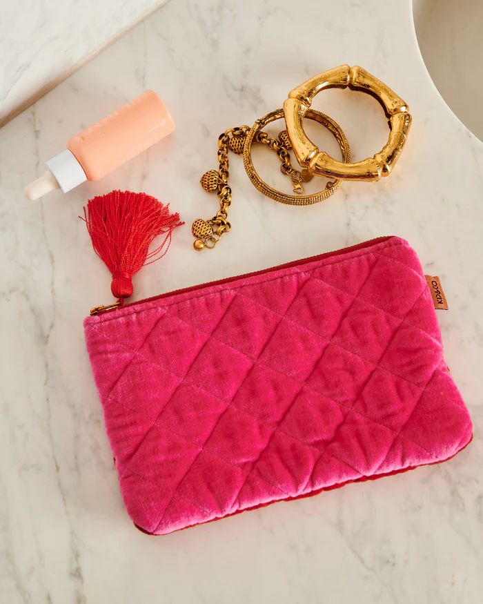 KIP & CO Velvet Cosmetics Purse - Me And You COSMETIC BAG - Zabecca Living