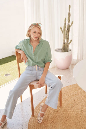 KIREINA Amber Shirt - Green vest - Zabecca Living
