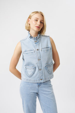KIREINA Amy Vest - Sky Blue vest - Zabecca Living