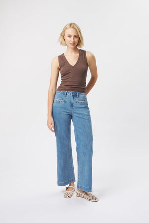 KIREINA Freya Jean Scallop Pocket - 70s Blue JEANS - Zabecca Living
