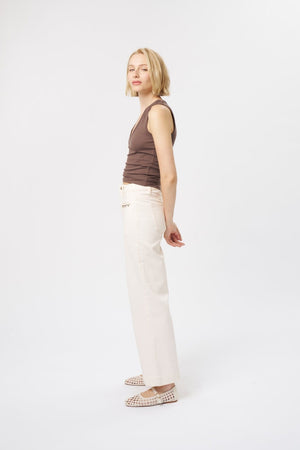 KIREINA Freya Jean Scallop Pocket - Ecru JEANS - Zabecca Living
