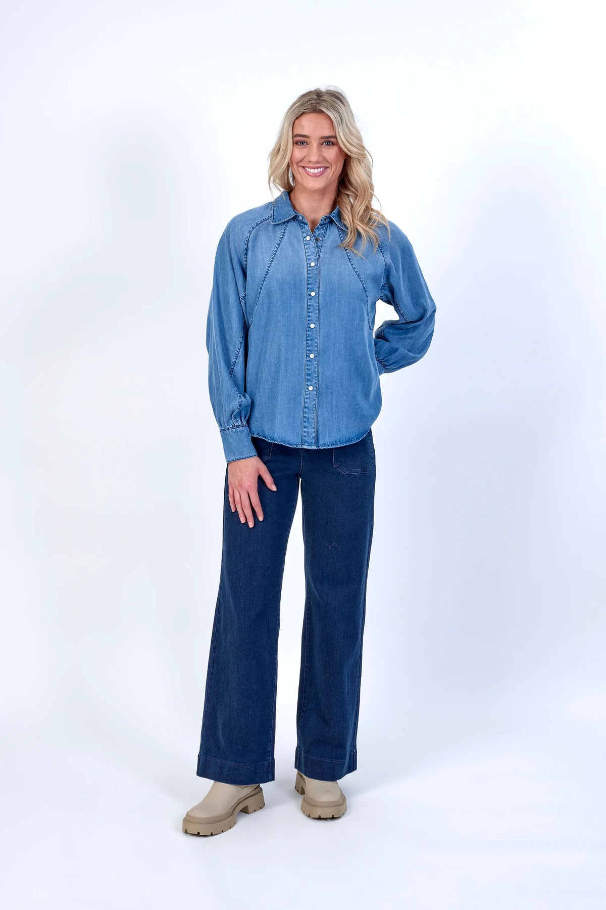 KNEWE Hope Top - Blue Wash Shirts & Blouses - Zabecca Living
