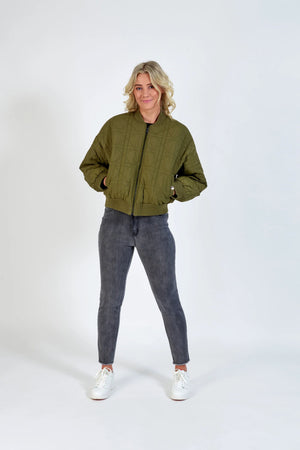 KNEWE Leo Bomber - Khaki Jackets + Coats - Zabecca Living