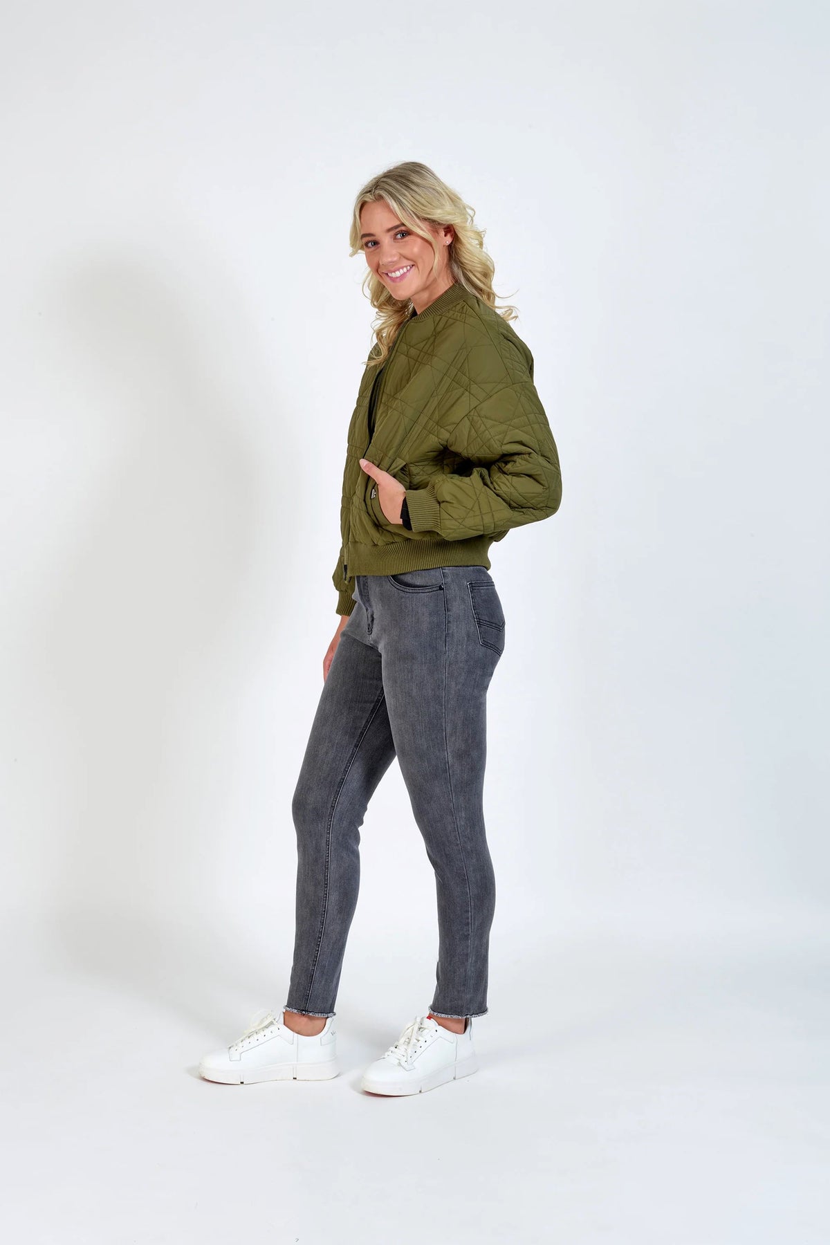 KNEWE Leo Bomber - Khaki Jackets + Coats - Zabecca Living