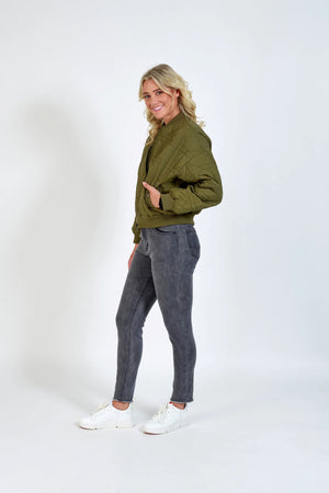 KNEWE Leo Bomber - Khaki Jackets + Coats - Zabecca Living