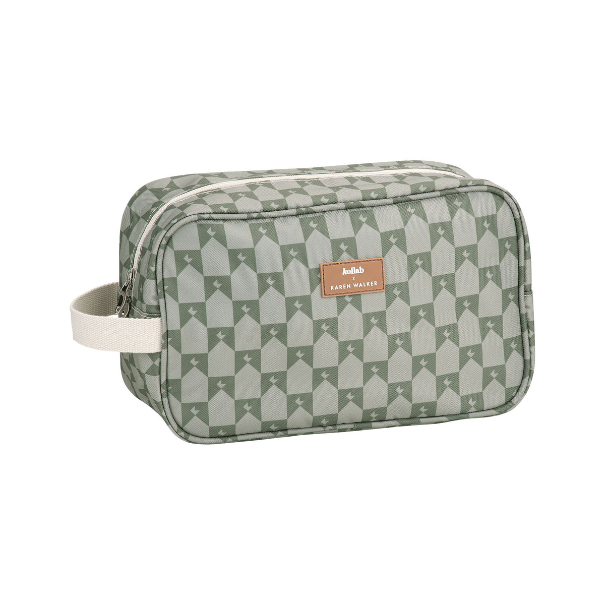 KOLLAB Travel Bag x Karen Walker - Sage Monogram COSMETIC BAG - Zabecca Living