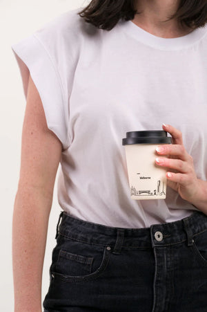 LANEWAY CUPS Melbourne Reusable Cup Large - Black Lid COFFEE, TEA & DRINKS - Zabecca Living
