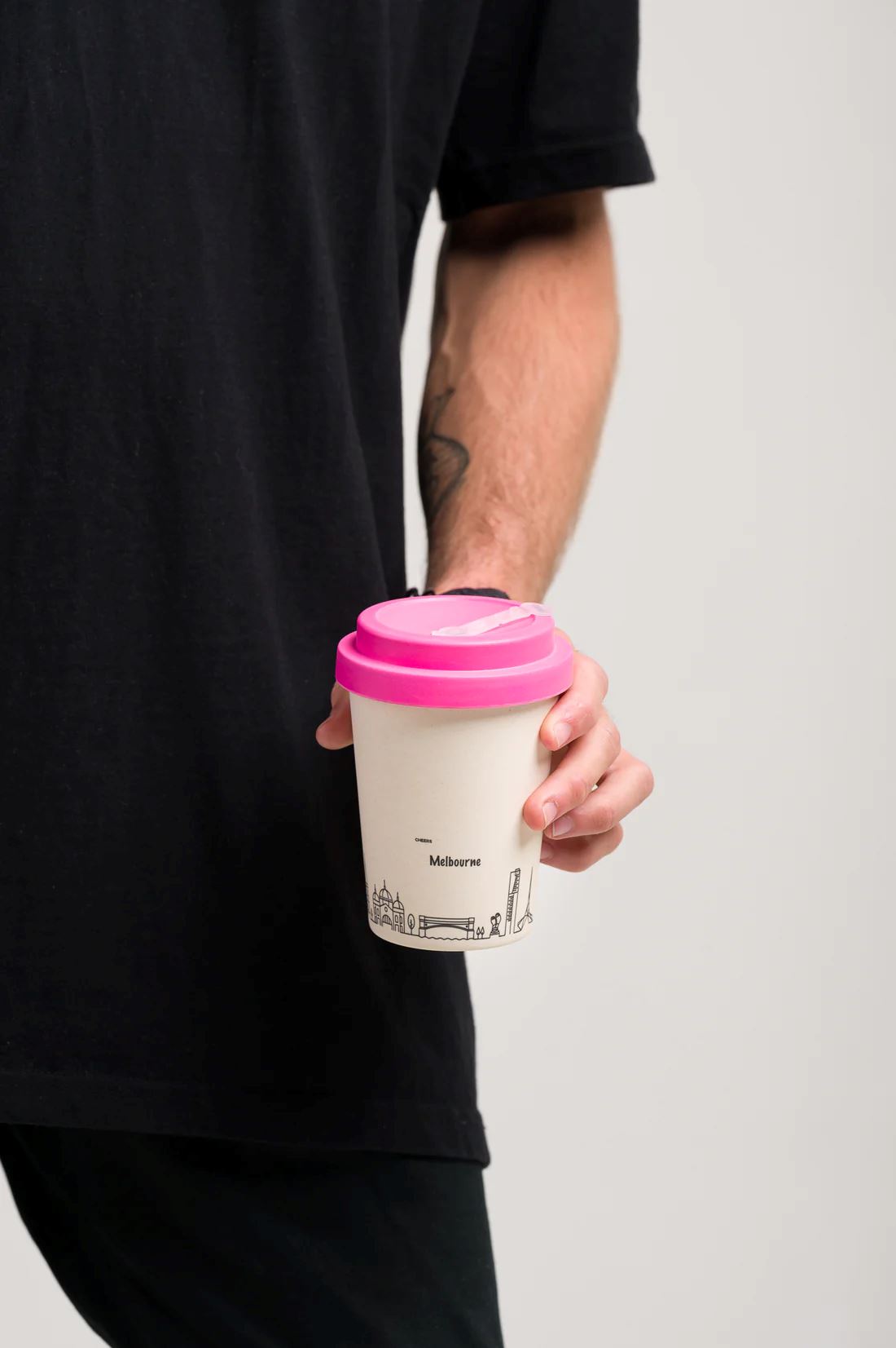 LANEWAY CUPS Melbourne Reusable Cup Large - Neon Lid Pink COFFEE, TEA & DRINKS - Zabecca Living
