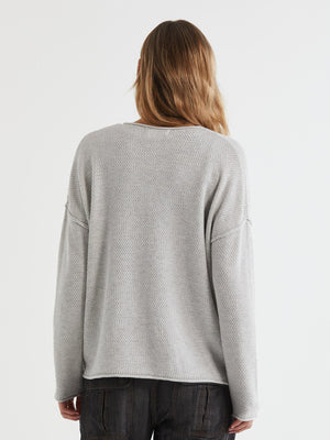 LD & Co Birdseye V Jumper - Ice Jumpers + Knitwear - Zabecca Living