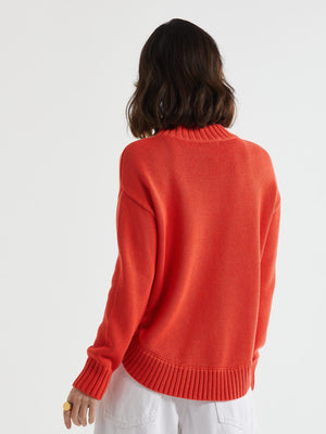 LD & CO Cotton Mock Turtle - Persimmon Jumpers + Knitwear - Zabecca Living