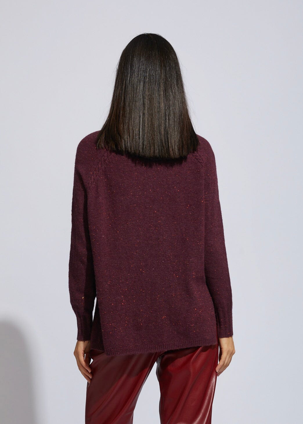 LD & CO Fleck Roll Neck Jumper - Claret Jumpers + Knitwear - Zabecca Living