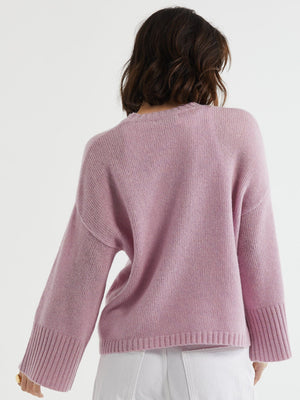 LD & Co Wide Sleeve Crew Jumper - Iris Jumpers + Knitwear - Zabecca Living