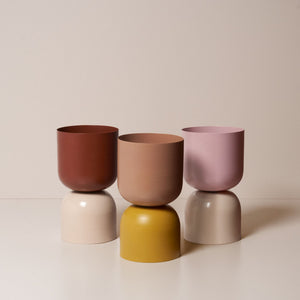 LIGHTLY Two Tone Planter - Mustard & Bark Planter - Zabecca Living