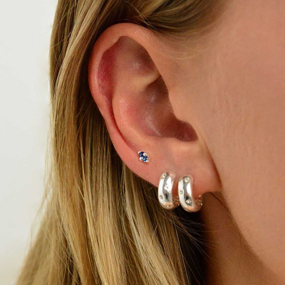 LINDA TAHIJA Birthstone Stud Earrings - White Topaz Earrings - Zabecca Living