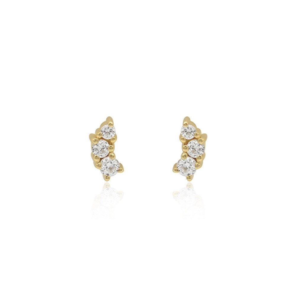 LINDA TAHIJA Ebb Stud Earrings - Gold Plated Earrings - Zabecca Living