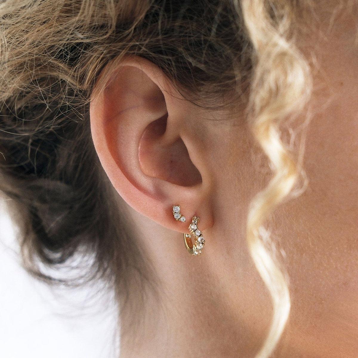 LINDA TAHIJA Ebb Stud Earrings - Gold Plated Earrings - Zabecca Living