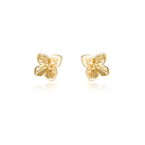 LINDA TAHIJA Hydrangea Stud Earrings - Gold Plated Earrings - Zabecca Living