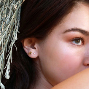LINDA TAHIJA Morph Stud Earrings - Gold Plated Earrings - Zabecca Living