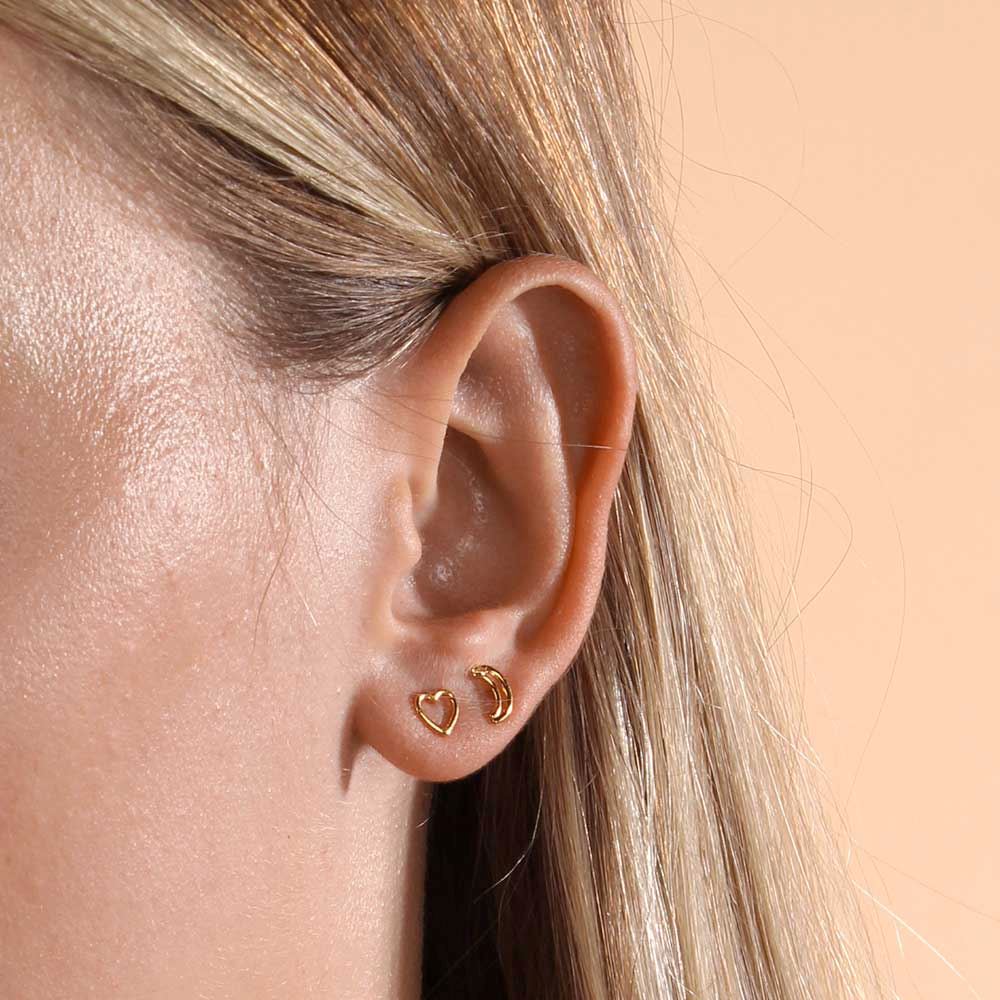 LINDA TAHIJA Open Heart Stud Earrings - Stirling Silver Earrings - Zabecca Living