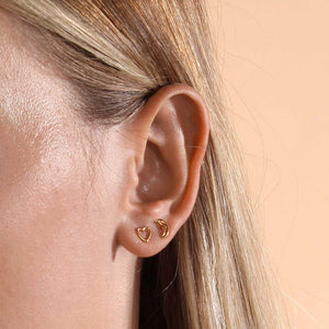 LINDA TAHIJA Open Heart Stud Earrings - Stirling Silver Earrings - Zabecca Living