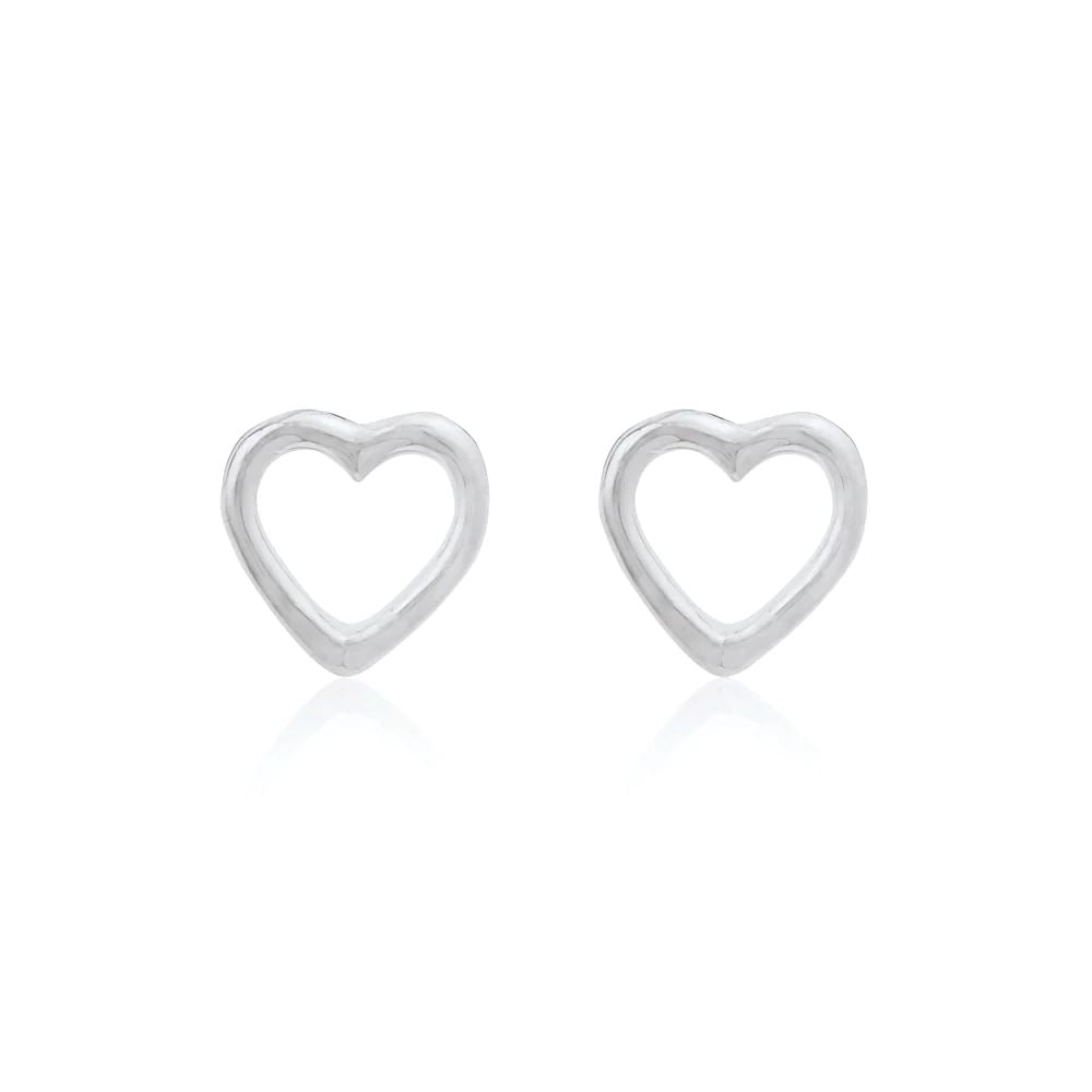 LINDA TAHIJA Open Heart Stud Earrings - Stirling Silver Earrings - Zabecca Living