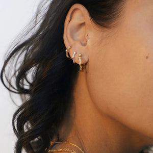 LINDA TAHIJA Organica Huggie Earrings - Gold Plated Earrings - Zabecca Living