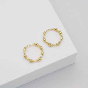 LINDA TAHIJA Organica Huggie Earrings - Gold Plated Earrings - Zabecca Living