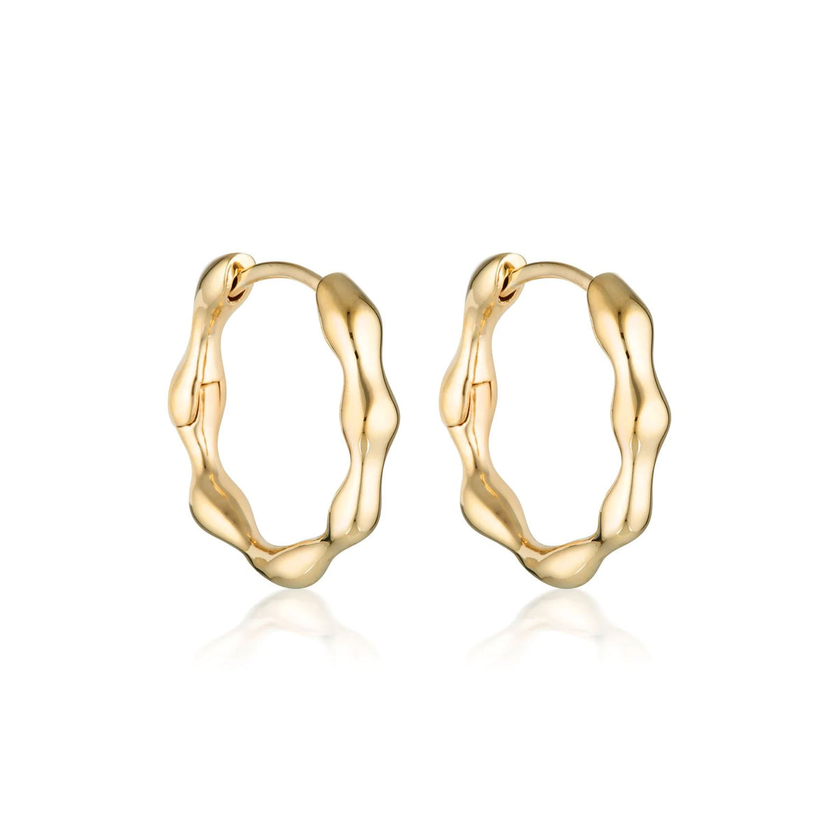 LINDA TAHIJA Organica Huggie Earrings - Gold Plated Earrings - Zabecca Living