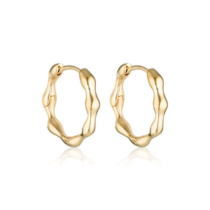 LINDA TAHIJA Organica Huggie Earrings - Gold Plated Earrings - Zabecca Living