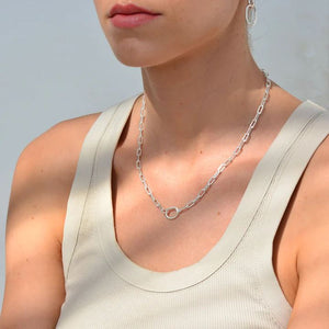 LINDA TAHIJA Paperclip Necklace - Sterling Silver Necklace - Zabecca Living