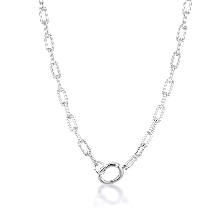 LINDA TAHIJA Paperclip Necklace - Sterling Silver Necklace - Zabecca Living