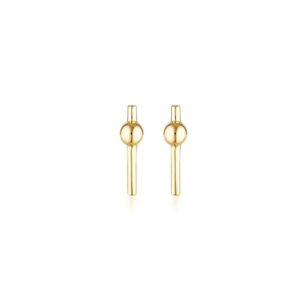 LINDA TAHIJA Pivot Stud Earrings - Gold Plated Earrings - Zabecca Living