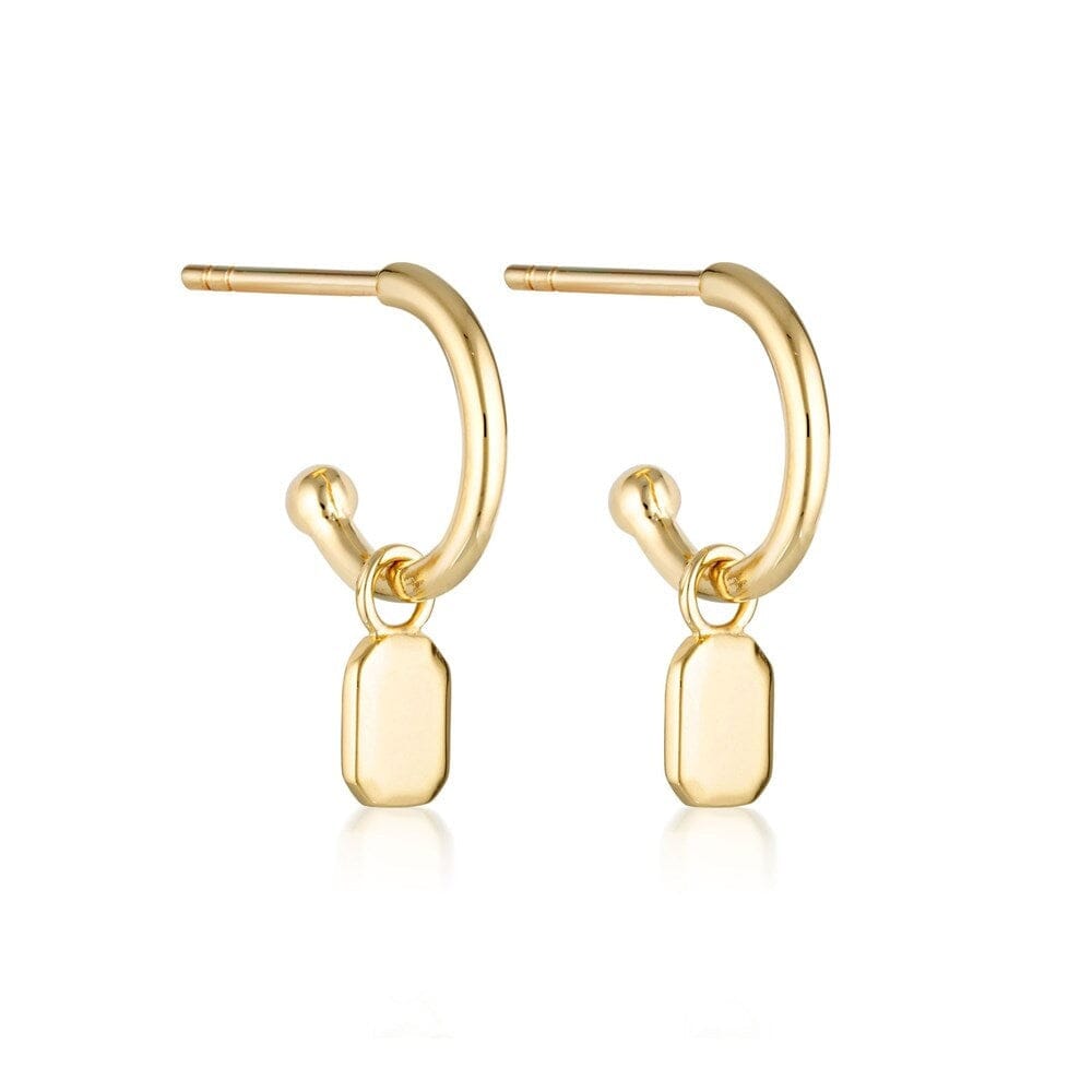 LINDA TAHIJA Tate Charm Hoop Earrings - Gold Plated Earrings - Zabecca Living