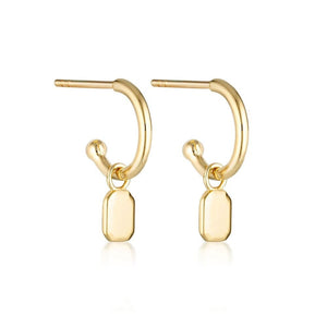 LINDA TAHIJA Tate Charm Hoop Earrings - Gold Plated Earrings - Zabecca Living