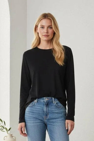 LITTLE LIES Athena Long Sleeve - Black Long Sleeve Tee - Zabecca Living