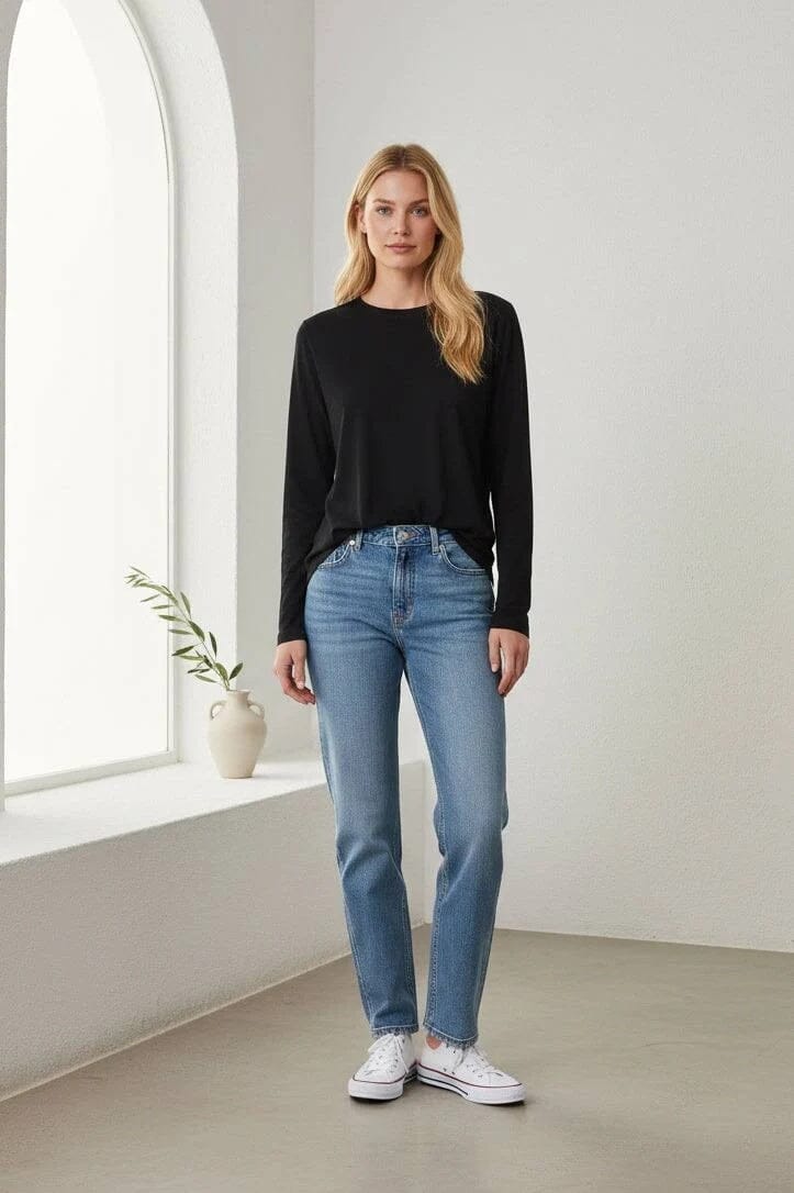 LITTLE LIES Athena Long Sleeve - Black Long Sleeve Tee - Zabecca Living