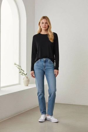 LITTLE LIES Athena Long Sleeve - Black Long Sleeve Tee - Zabecca Living